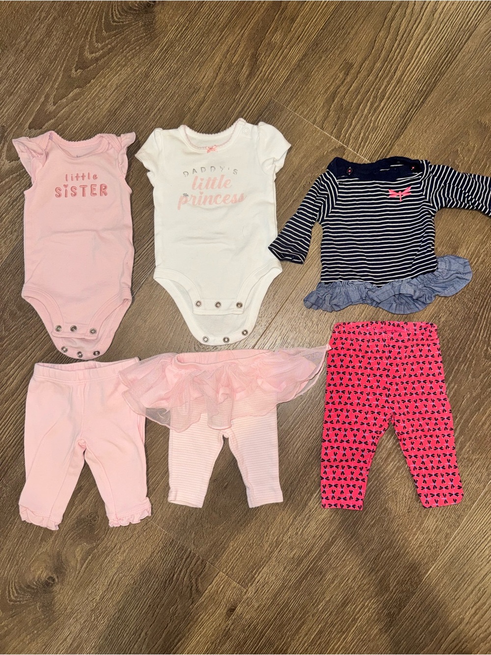 Carter's Baby Girls Pink and Navy Matching Set Newborn